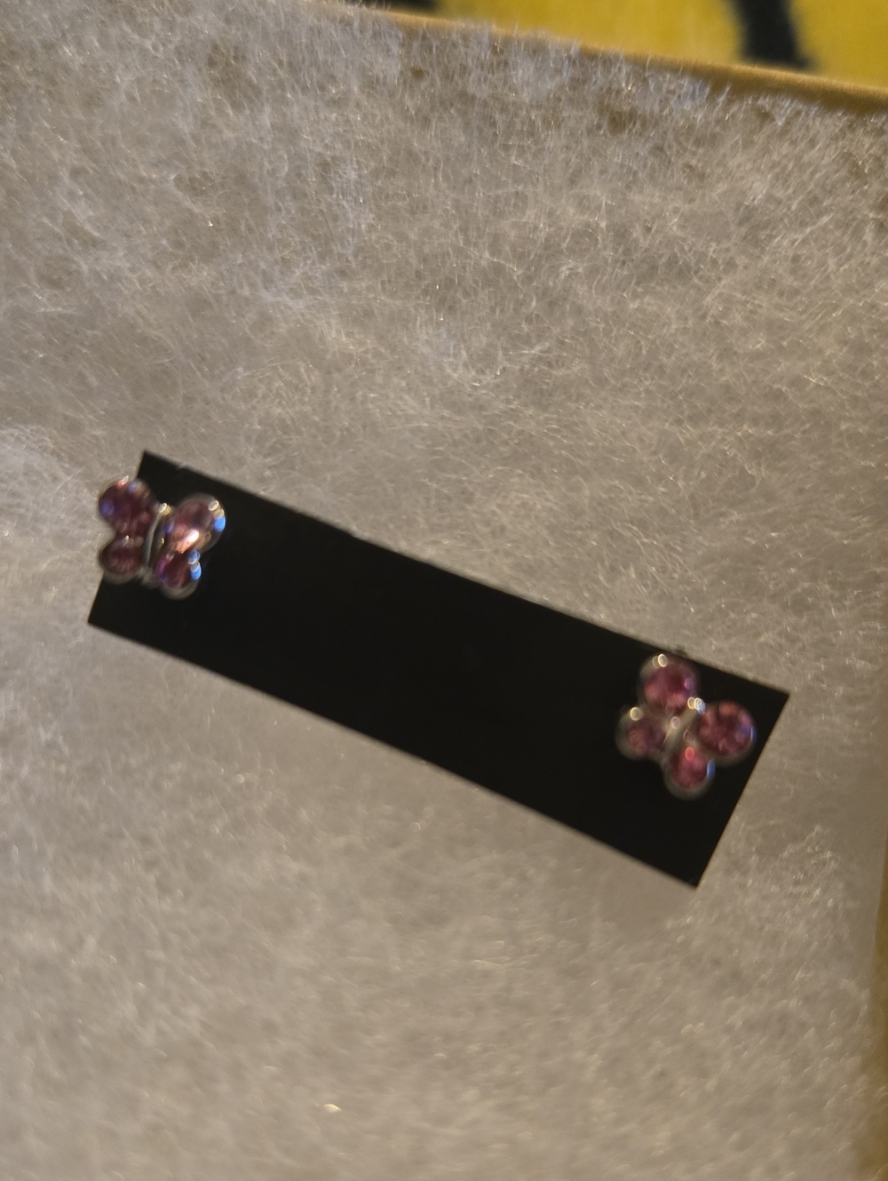 Pink Butterfly Crystal Stud Earrings - Women Jewelry